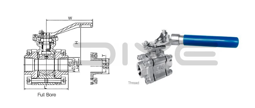 2pc Socket Welded Forged Steel Ball Valve